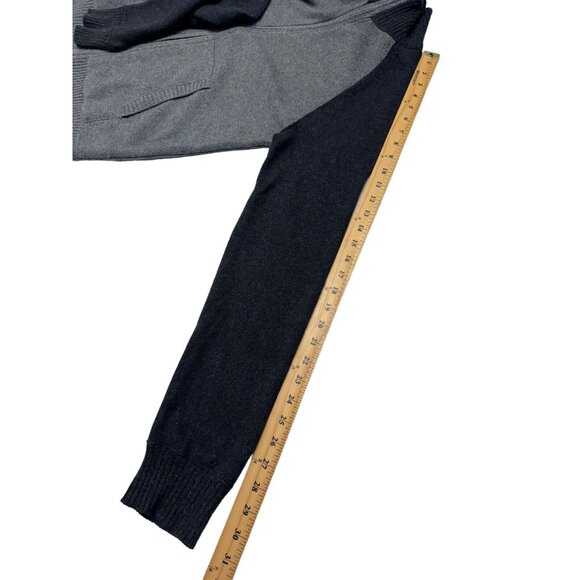 Banana Republic Full Zip Sweater S Mens Black Gray Wool Blend Henley Style - Picture 5 of 9